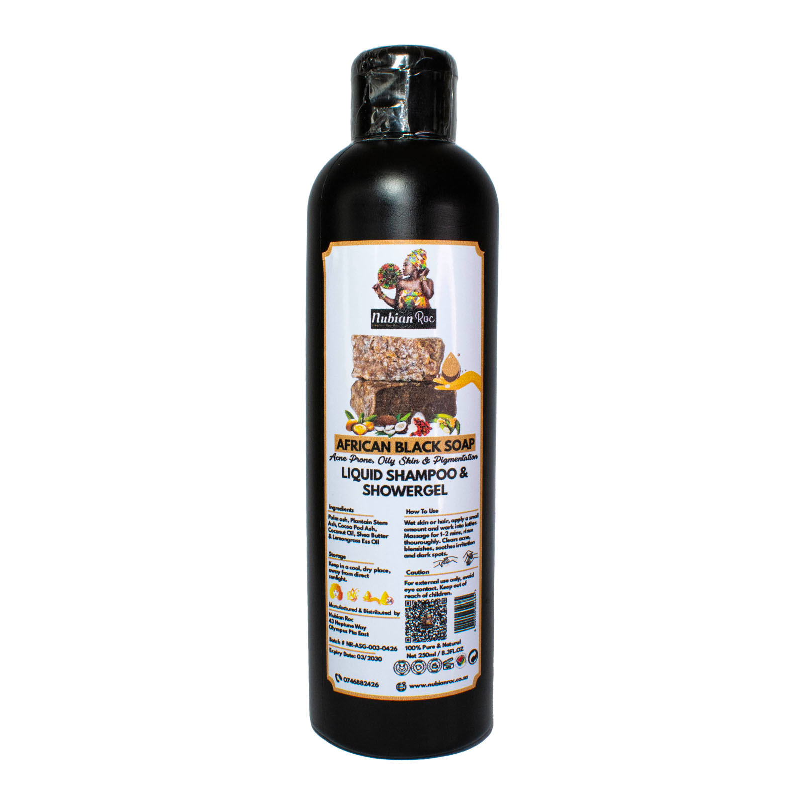 African Black Soap Shower Gel & Shampoo (250ml)