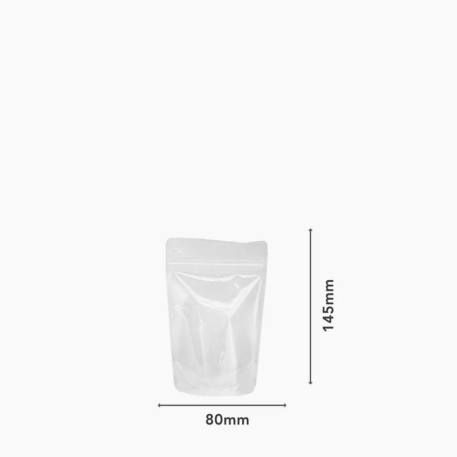 10 x 100 ml Doy Pouches Plastic (Zipper) - Clear - Image 3