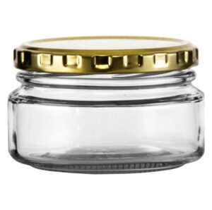 GLASS DIP JAR 200ML WITH GOLD LID (x6)