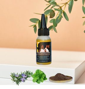 Chebe Oil Tonic 50ml CRM Background image with ingredients